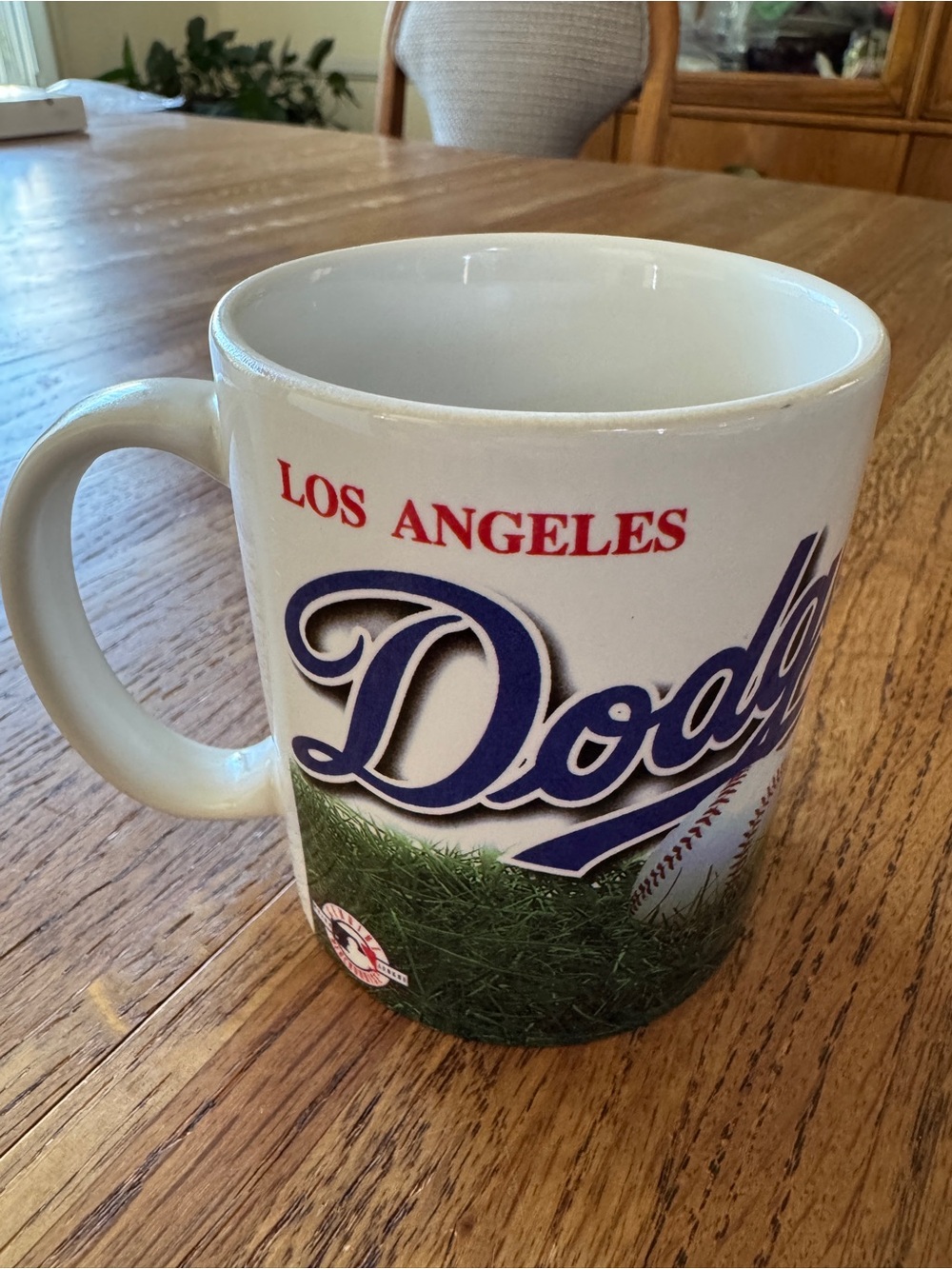 Vintage 1999 Los Angeles Dodgers Coffee Mug - Ball/Cap Wrap 11oz